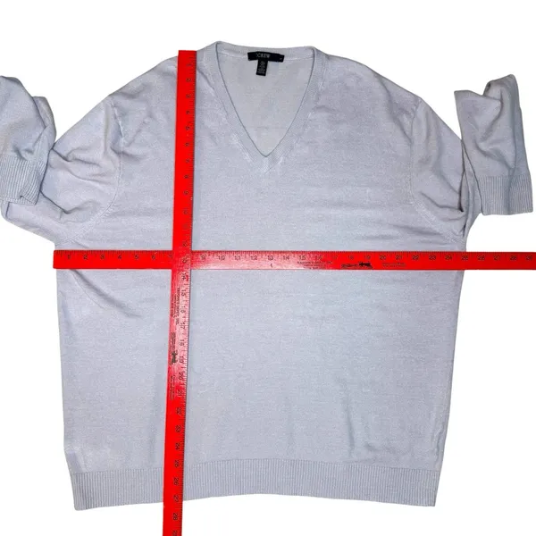 Vintage 90s J.Crew Linen Sweater Lilac Purple V-Neck Long‎ Sleeve Hong Kong L - Image 5