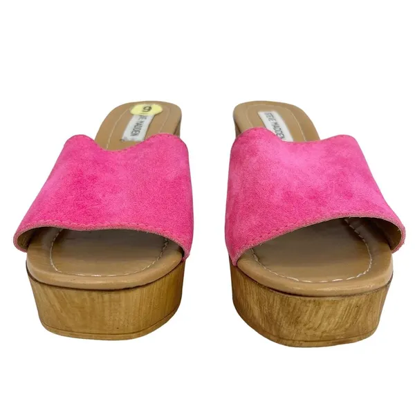 Steve Madden Neon Pink Block Heels Slides Sandals 9 Platform y2k - Image 10