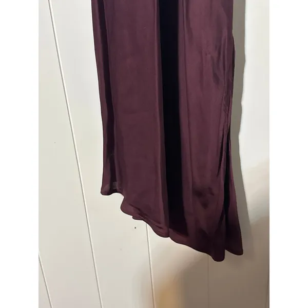AG Adriano Goldschmied Scarlet Slip Dress XS Burgundy Cross Back Asymmetrical - Image 8