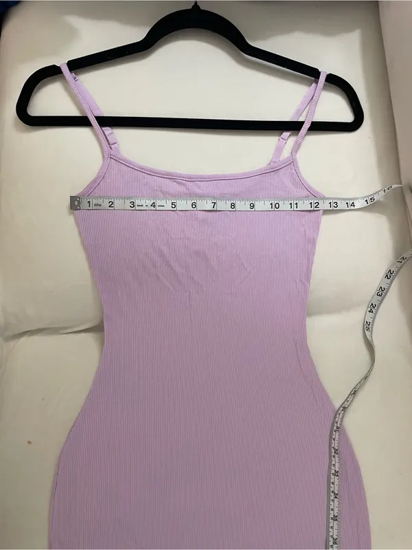 Skims Soft Lounge Long Slip Lilac Sleeveless Bodycon Maxi Dress Size S - Image 6