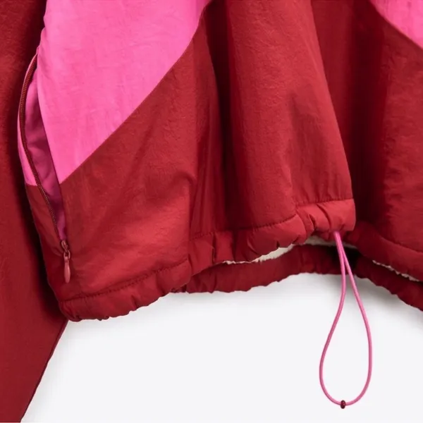 Zara Cropped Shearling Retro Colorblock Jacket M - Image 13