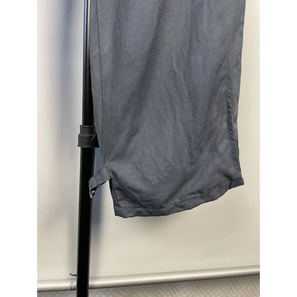 Zara Womans Tapered Cargo Pants High Rise Paperbag Sz S Blue Gray Linen‎ Blend - Image 3