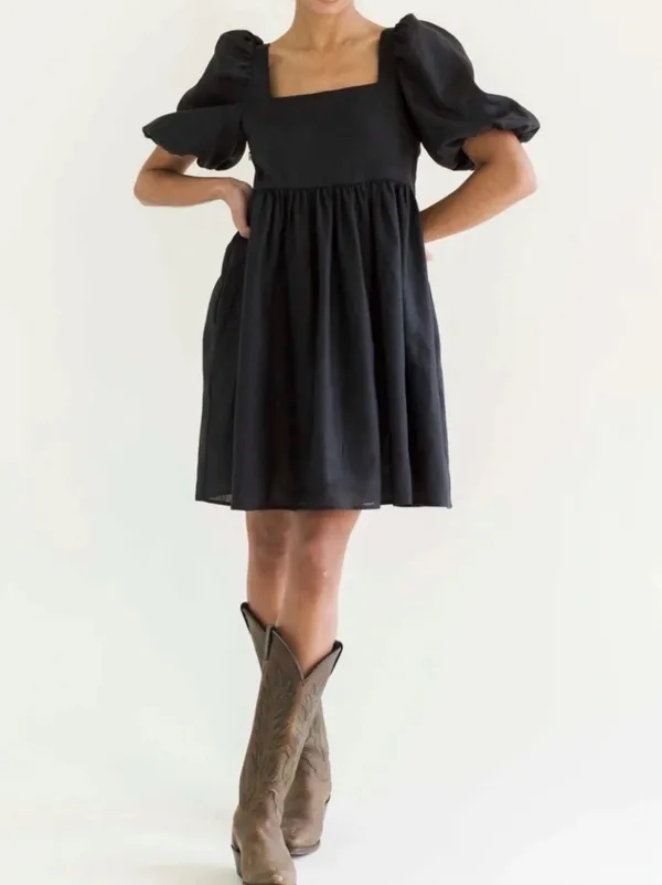 Mittoshop Black Denim Dress - Image 2