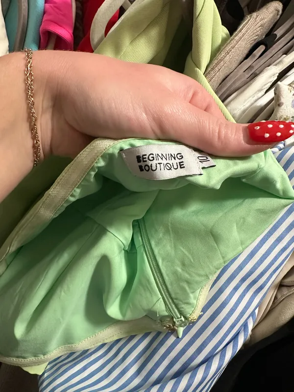 Beginning Boutique Lauren Green Strapless Mini Dress - Image 5