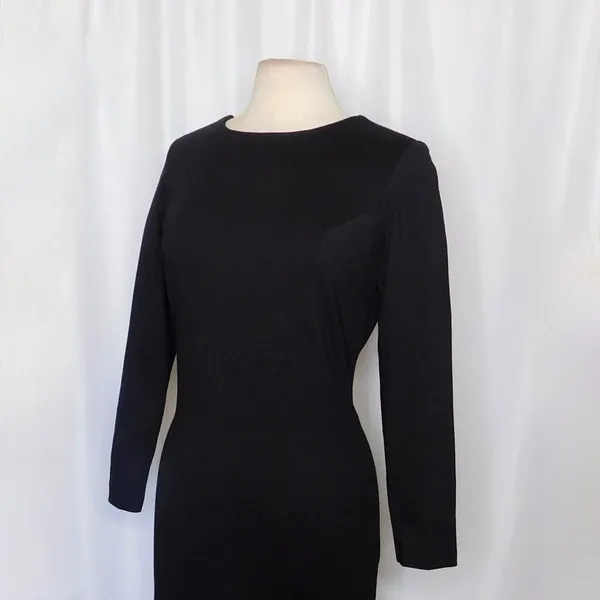 AMANDA‎ UPRICHARD Black Open Back Bow Ponte Knit Dress Sheath Classic Large - Image 6