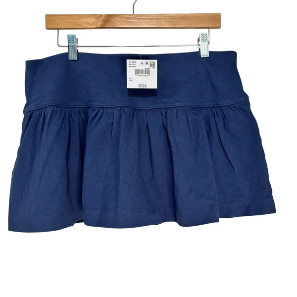 American Eagle Navy Blue Ruffle Skort Womens Large Cotton Jersey Mini Skirt‎ L - Image 12