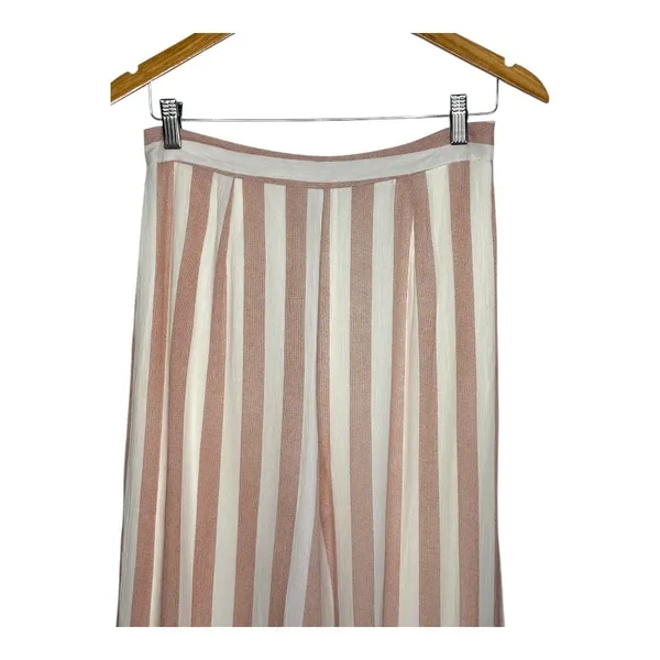 Sadie & Sage Palazzo Pants Womens Small Pink White Striped Wide Leg High Rise‎ - Image 2