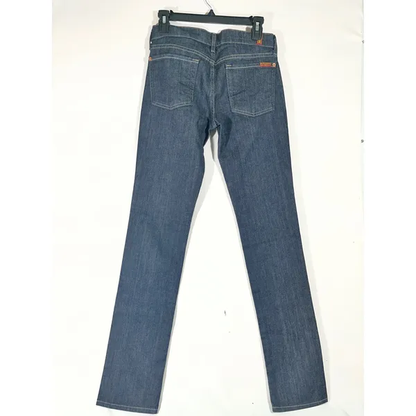 7 For‎ All Mankind Roxanne Slim Straight Leg Jeans Women 27 Dark Indigo USA Chic - Image 2