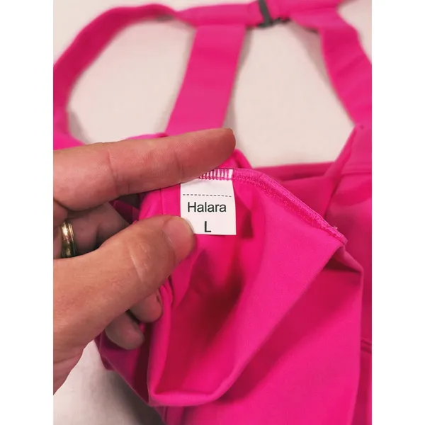 Halara Criss Cross Back Sports Bra Size Large Pink Workout Athletic Fitness Gym - Image 3