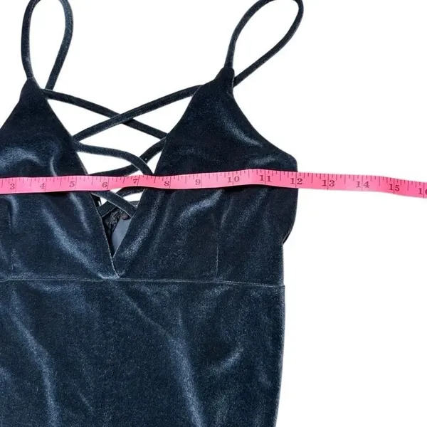 Love Culture Dark Gray Strappy Midi Bodycon tank Dress XS - Image 5