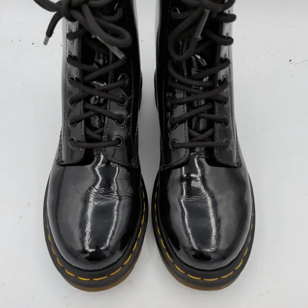 Dr. Martens 1460 W Black‎ Patent Leather Lace Up Combat Boots Womens US 6 EU 37 - Image 4