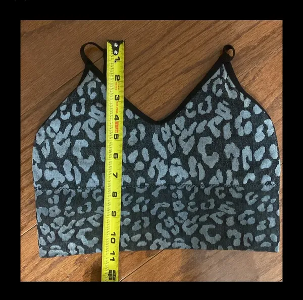 Leopards black and gray sports bra- one size - Image 6