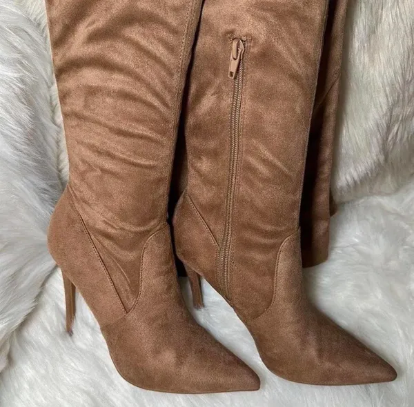 Forever 21 Brown Suede Tall Boots - Image 3