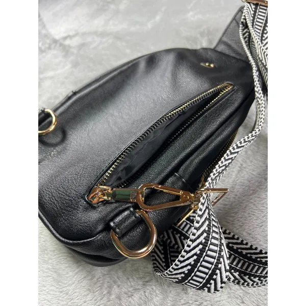 Black Monogram G Mini Backpack Sling Bag Hidden Zipper Compact Travel Pack Chic - Image 8