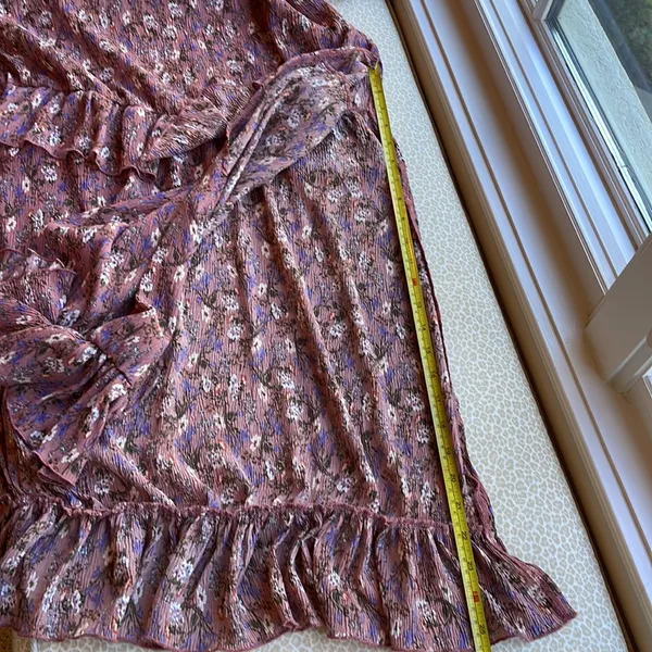 Nasty Gal Long Sleeve Mauve with Dainty Florals Maxi Long Dress size 4 - Image 13