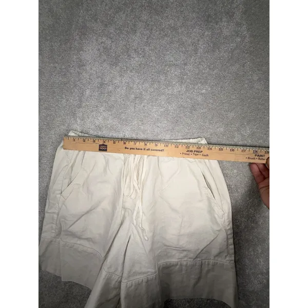 free people linen shorts beige tie waist pockets small Boyfriend‎ Fit - Image 6