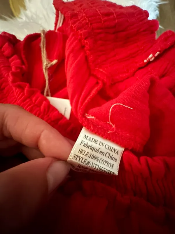 New In Solid Red Crop Top & Pants Set Size L - Image 14