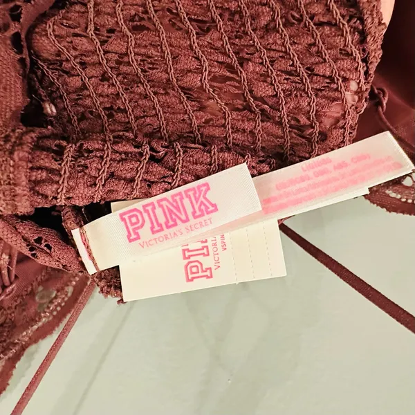 VICTORIA'S SECRET PINK Sz Large Lace Bralet Dusty Rose New With Tags - Image 7