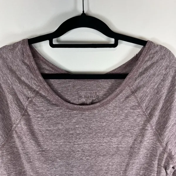 Free People We‎ the Free 3/4 Sleeve Crop Top Purple Womens Size Large Boho - Image 2