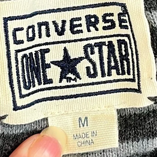 Converse One Star Stripe Long Sleeve Sweater Medium - Image 9