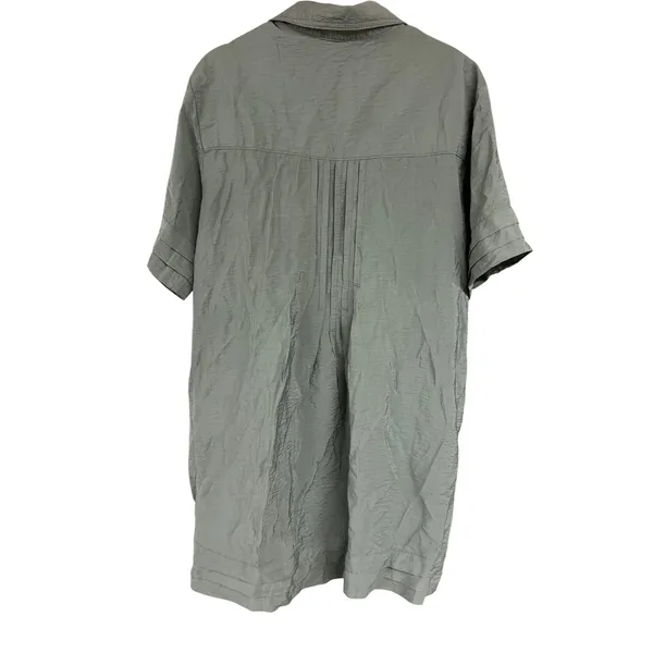 Anthropologie Pilcro Short Sleeve Pintuck Tunic Shirt Dress Olive Green Small - Image 6