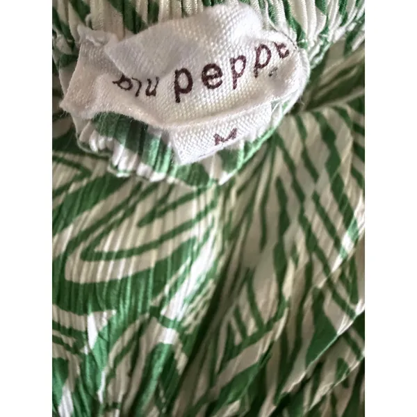 Blu Pepper Green Tropical Ruffle Mini Sundress Size Small Resort Vacation - Image 4
