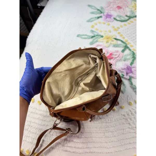 Borse‎ in Pelle Italian Cognac Brown Leather Satchel Crossbody Bag - Image 13