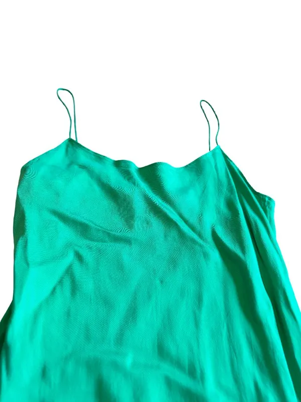 J. Crew Bold Green Midi Dress Spaghetti Strap Flowy Wedding Party Size 6 Women's - Image 3