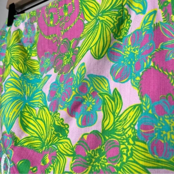 Lilly Pulitzer‎ Women White Tag Skirt 6 Pink Green Koala Floral Scalloped Mini - Image 3
