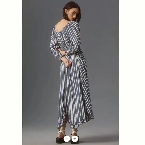 By Anthropologie Long-Sleeve Sweetheart Midi Dress - Image 3
