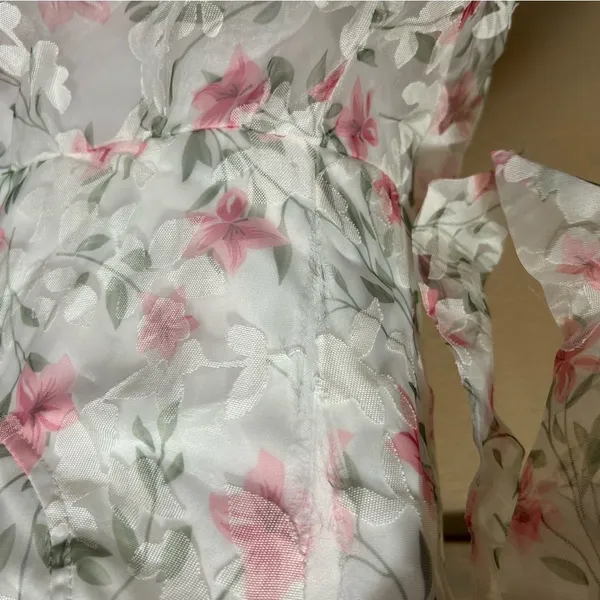 Lulus Endlessly Gorgeous White Floral Burnout Tie-Strap Midi Dress Size XL NWT - Image 8