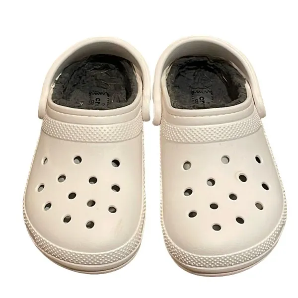 CROCS White Classic Lined Clog Shoes Unisex Size M4 W6 203591 - Image 3
