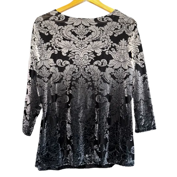Roz‎ & Ali Semi Sheer Velvet Cowl Neck Top Whimsygoth Dark Romantic XL Vamp Y2K - Image 3