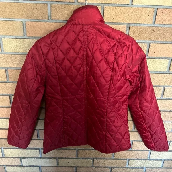 Lands’ End Red Lightweight Quilted Full Zip Jacket Primaloft Packable Size XS - Image 3