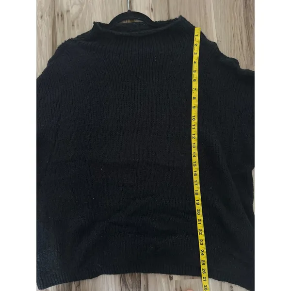 Debbie Katz South Beach Black Oversized Mock Neck Knit Sweater‎ Made in Italy - Image 8