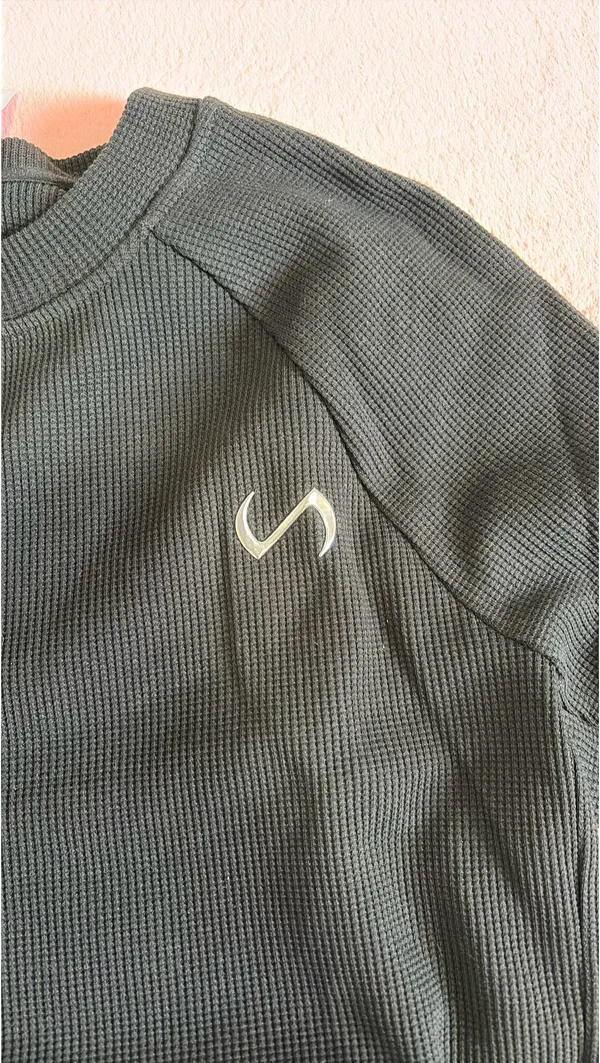 TLF waffle knit crewneck Black - Image 2
