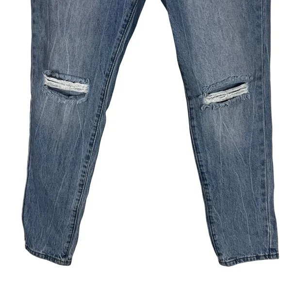 Edikted Polly Cutout Pocket Mom Jeans Distressed Medium Wash Y2K Festival Size M - Image 3