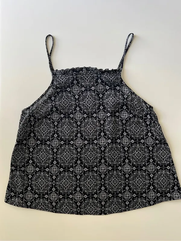 Universal Thread Black White Medallion Print Cotton Tank Top Size S - Image 2