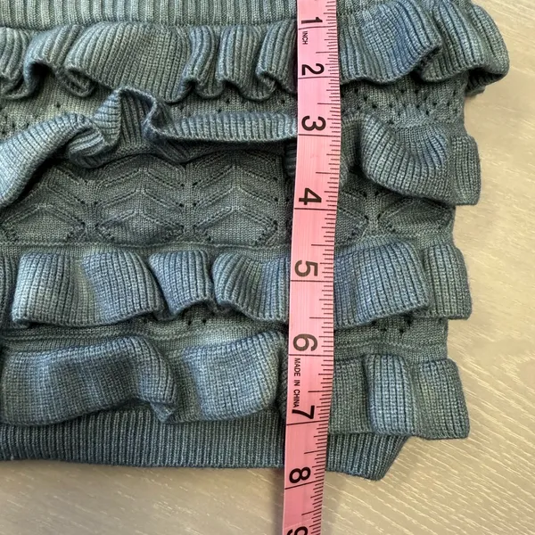 Edikted women size xs/s knit ruffles y2k gray tube top‎ - Image 4