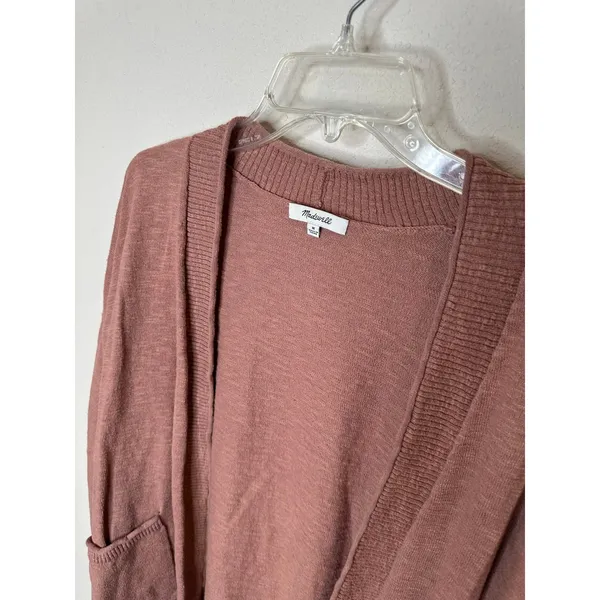 Madewell Cardigan Sweater Dusty Rose Open Front M‎ - Image 2