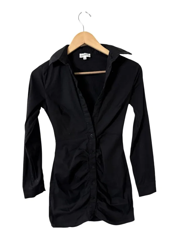 REVOLVE x Superdown Colette Ruched Button Up Long Sleeve Mini Dress - Image 5