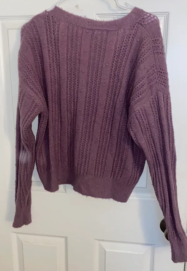 Purple Knit Cardigan Size M - Image 2
