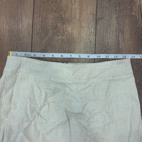 Lioness The Lola Mini Skirt Womens Small Oatmeal Linen Blend Side Slit Retro NWT - Image 7