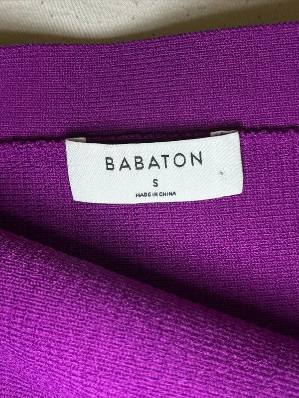 Aritzia Babaton Purple Ribbed Sculpt Knit Cropped Halter Top Women’s Size Small - Image 6