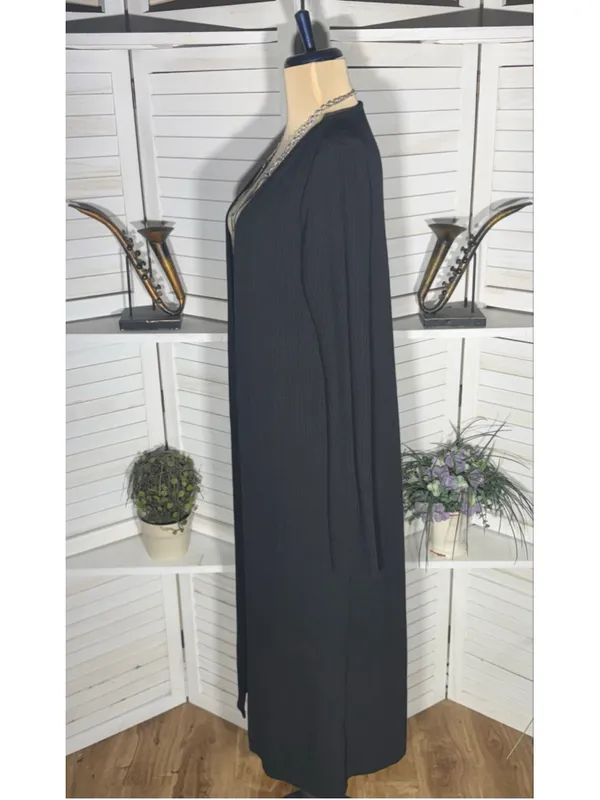 Vintage Y2K extra long cardigan lightweight open gothic whimsigoth Alt punk M - Image 4