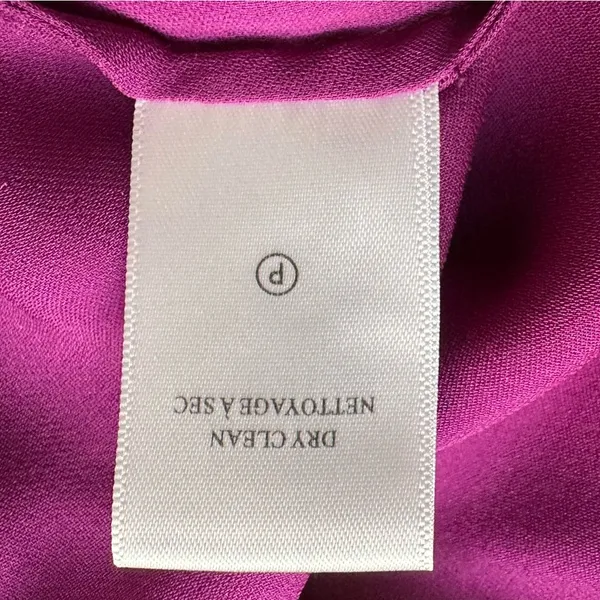 A.L.C. Harmon Silk Orchid Purple Draped Asymmetric V-Neck‎ Relaxed Fit Blouse 4 - Image 10