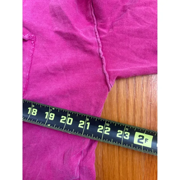 We The Free Free People Magenta Pink Long Sleeve Distressed Pocket Tee Small - Image 4