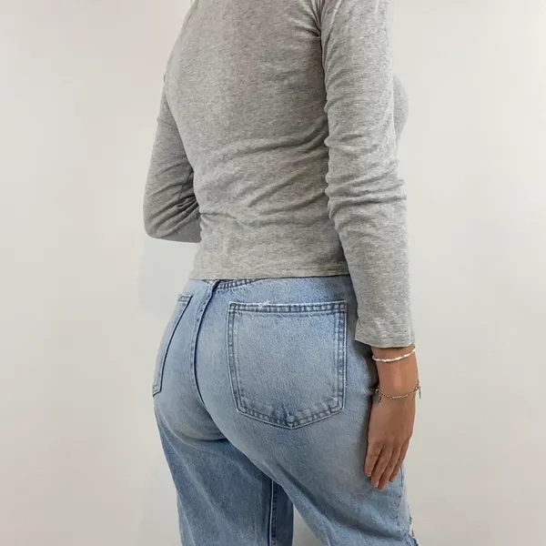Massimo Dutti Long Sleeve Cool Distressed Look Basic - Image 3