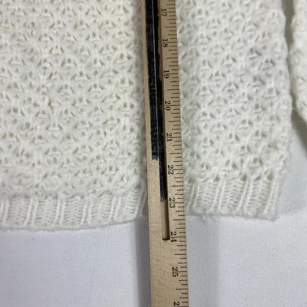 Scandal Italy Sweater Womens One‎ Size White Textured Open Knit Raglan Pullover - Image 4