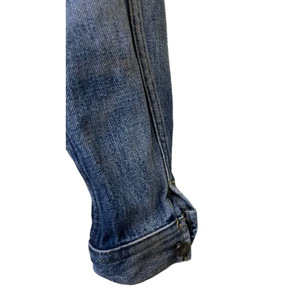 Aritzia TNA The Tina Crop Washed Denim Light Blue Jacket‎ Biker Style Size XS - Image 8